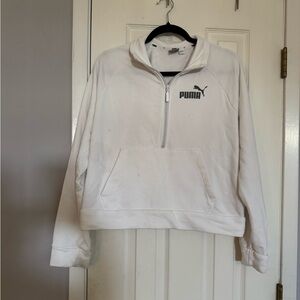 Puma White Half-Zip Pullover